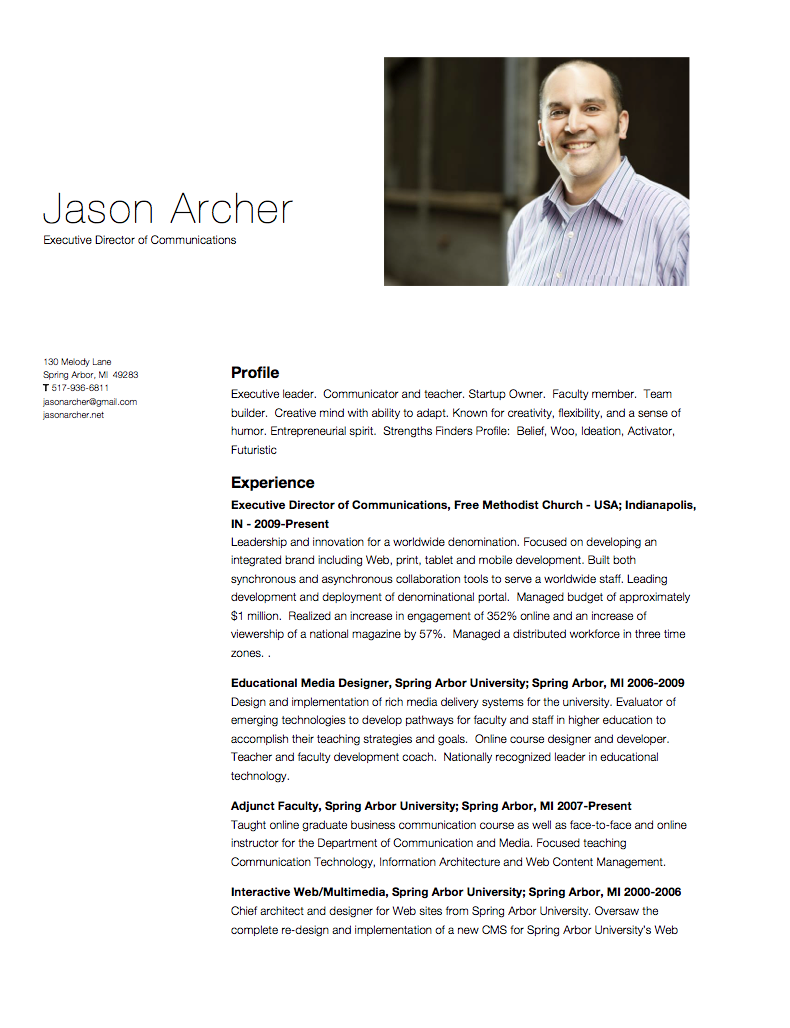 Jason Archer Resume 2014
