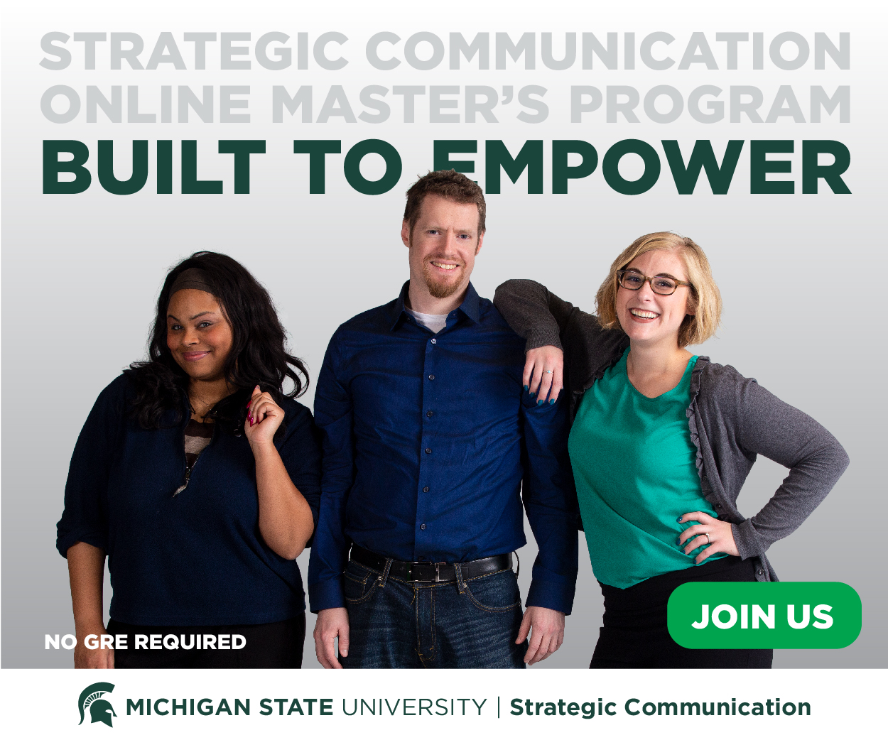 Click to learn more about the online M.A. in Strategic Communication from Michigan State University